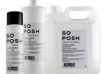 So Posh I'm So Harsh Cleansing Shampoo – Concentrated 1:10 Formula, 4L, Deep Cleaning for Coarse Coats