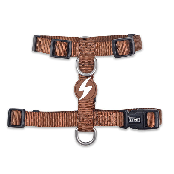 Dashi Solid Back Harness Brown – Adjustable Guard Dog Harness, Comfortable Fit, XS Size