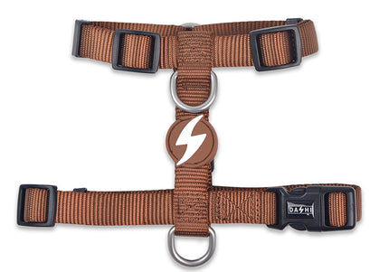 Dashi Solid Back Harness Brown – Adjustable Guard Dog Harness, Comfortable Fit, XS Size