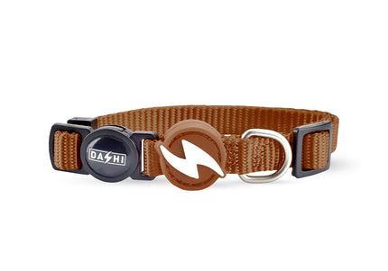 Dashi Solid Cat Collar – Nylon Adjustable Collar with Intense Brown Color, Durable Buckle