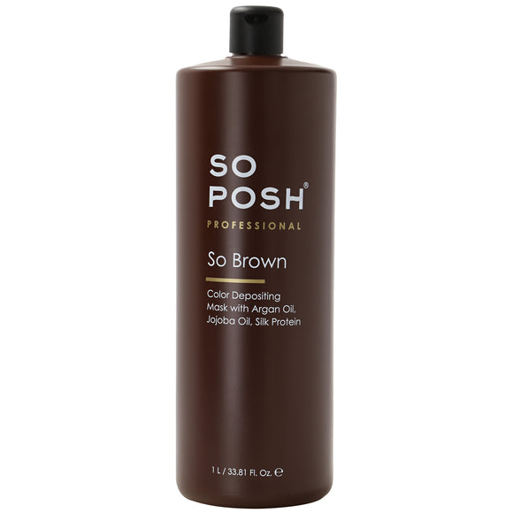 So Posh So Brown Color Depositing Mask – Professional Brown Hair Color Treatment, 1L