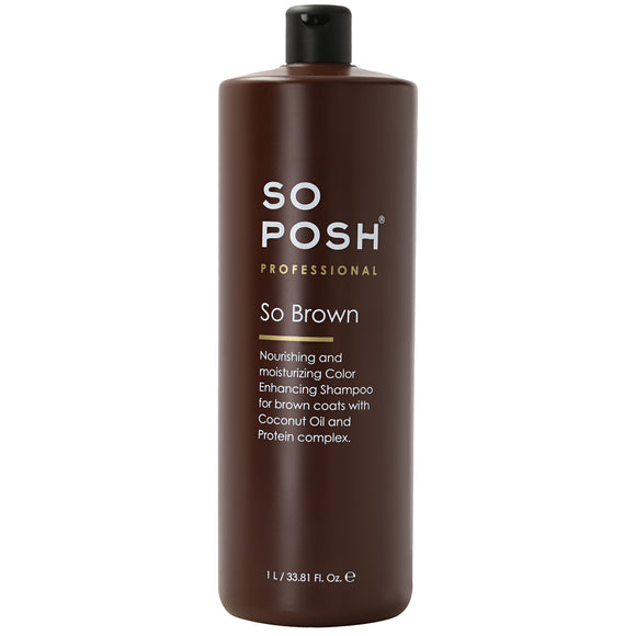 So PosH So Brown Shampoo – Color-Enhancing Formula, Highlights Brown Coats, 1L