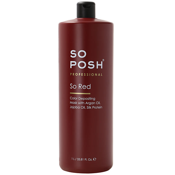 So Posh So Red Color Depositing Mask – Vibrant Red Hair Coloring Treatment, 1L Professional Formula