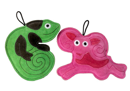 Kiwi Walker Leather Chameleon Toy – Genuine Leather, 15cm, Durable Green Play Companion