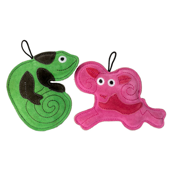 Kiwi Walker Leather Chameleon Toy – Genuine Leather, 15cm, Durable Green Play Companion