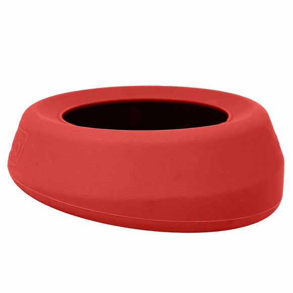 Kurgo Splash Free Wander Water Bowl 710ml – Anti-Spill Design, Durable Red Plastic