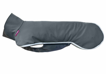 Sportti Pomppa Graphite Waterproof Softshell Dog Coat – Gray, Size 28, Lightweight Protection