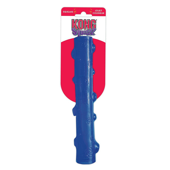 KONG Squeezz Stick Medium – Durable Red Rubber Toy with Squeaker, 17.8cm