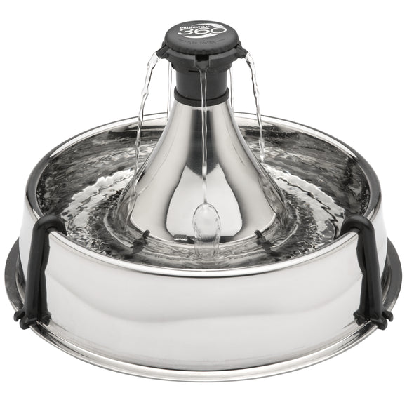 PetSafe Drinkwell 360 Stainless Steel Fountain – Large 3.8L Multi-Jet Water Dispenser, Hygienic Design