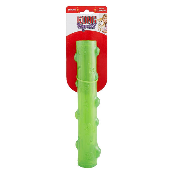 KONG Squeezz Stick Medium – Durable Red Rubber Toy with Squeaker, 17.8cm
