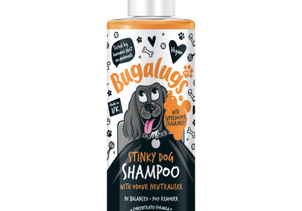 Bugalugs Stinky Dog Shampoo – Concentrated Odor-Removing Formula, 1:10 Dilution, 250ml Bottle