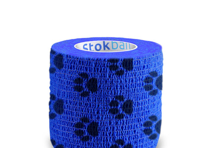 Stokban Elastic Adhesive Bandage 5cm x 4.5m – Blue Paws, Bitter-Taste, Flexible Protection