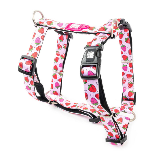 Max&Molly H-Harness Strawberry Dream – Colorful Adjustable Harness, Large Size, Comfortable Fit