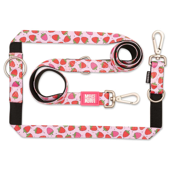 Max&Molly Multi-Leash Strawberry Dream – Adjustable 200cm Leash with Vibrant Pattern, Large Size