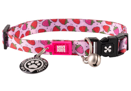 Max&Molly GOTCHA! Smart ID Cat Collar Strawberry Dream – Colorful Adjustable Collar with Smart Tag