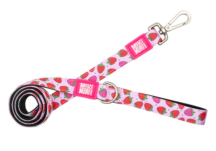 Max&Molly Short Leash Strawberry Dream – Colorful 120cm City Leash with Strawberry Pattern, Medium