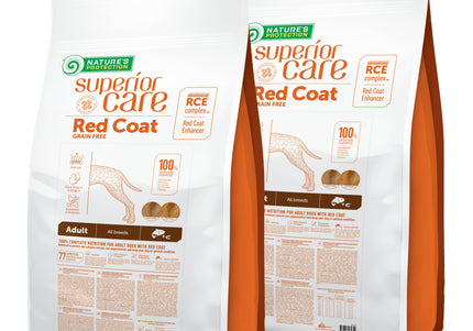 Nature’s Protection Superior Care Red Coat Adult Salmon Dog Food with Krill, 2x10kg – Supports Vibrant Coat