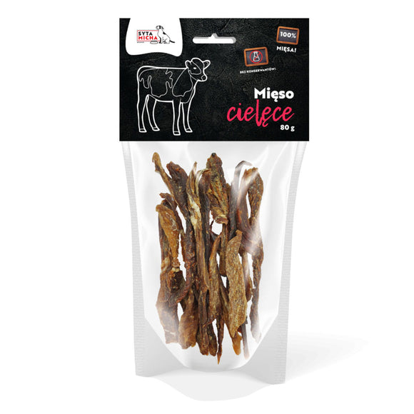 Syta Bowl Veal Meat Strips 80g – Natural Dried Snack, Single-Ingredient Protein Treat