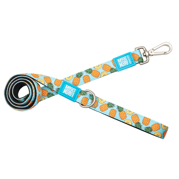 Max&Molly Sweet Pineapple Short Leash – Colorful 120cm City Lead with Pineapple Pattern, Medium