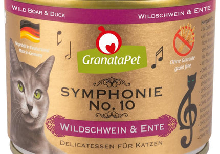 GranataPet Symphonie No. 10 Cat Food – High-Meat Wild Boar and Duck Recipe, 200g
