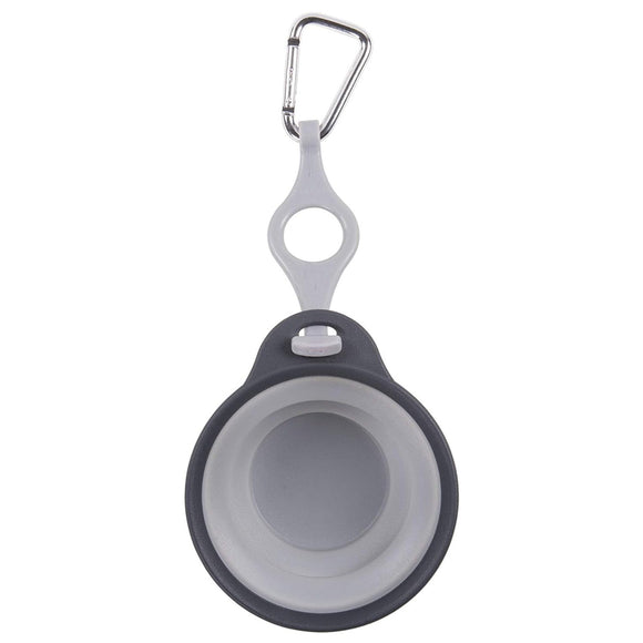 Dexas Collapsible Travel Cup – Compact Silicone Design with Integrated Bottle Holder, Fuchsia