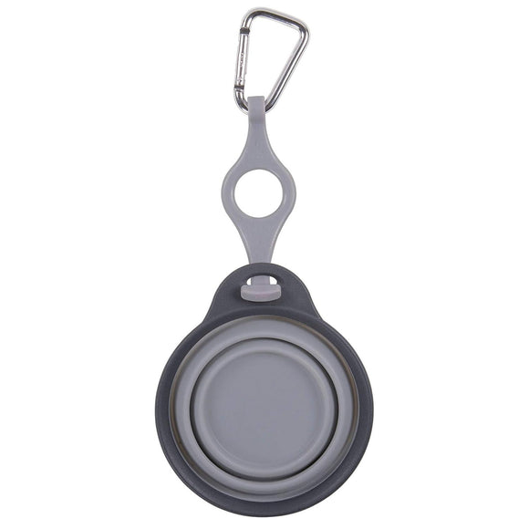 Dexas Collapsible Travel Cup – Compact Silicone Design with Integrated Bottle Holder, Fuchsia