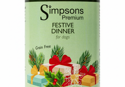Simpsons Premium Festive Dinner Wet Dog Food – Turkey, Duck, Goose, 400g Can
