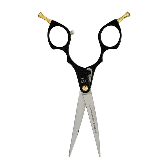 Artero Fusion Black Curvy Scissors – Lightweight 6-Inch Professional Asian Fusion Haircutting Tool