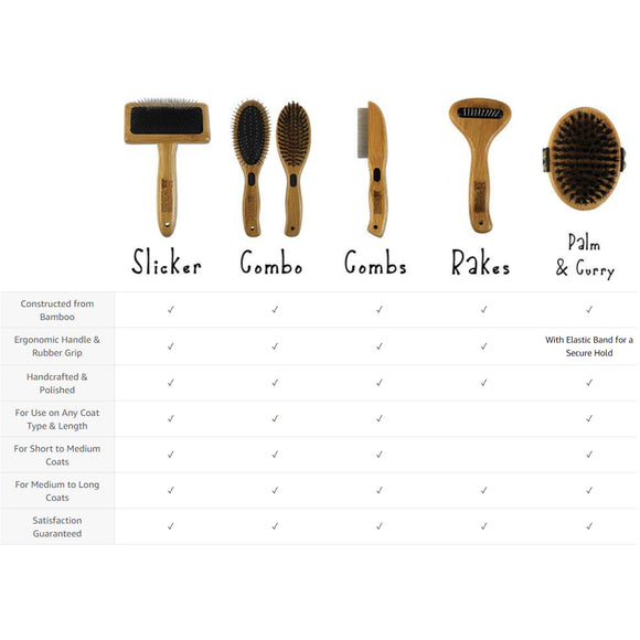 Bamboo Groom Rotating Pin Comb – 31-Pin Bamboo Handle, Gentle Detangling Design