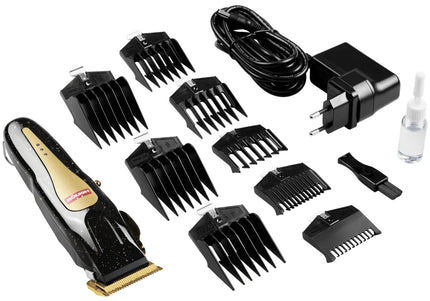 Heiniger Tauro Gold Hair Clipper – Cordless Adjustable Grooming Tool with Attachments, 0.3–1.4mm Precision