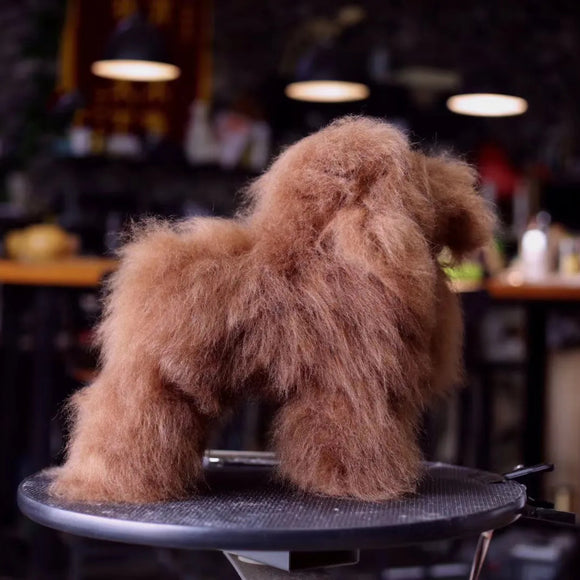 Mr. Jiang Teddy Full Body Replacement Hair – Brown Synthetic Coat, Realistic Texture