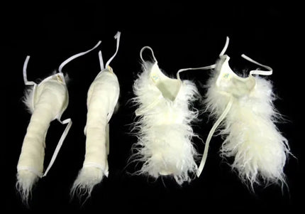 Mr. Jiang Practice Leg Hair Set – White Replacement Hair Pieces, 4 Pack for Mannequin Training