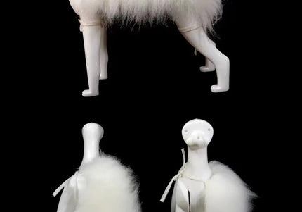Mr. Jiang Square Practice Hair – Replacement White Hairpiece for Grooming Mannequin, Durable Design