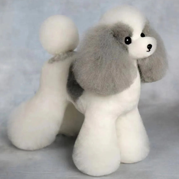 Mr. Jiang Teddy Full Body Replacement Hair – Realistic Gray and White Mannequin Coat