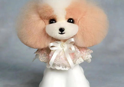 Mr. Jiang Teddy Head Replacement Hair – Soft Synthetic Blend, Beige and White, Natural Look