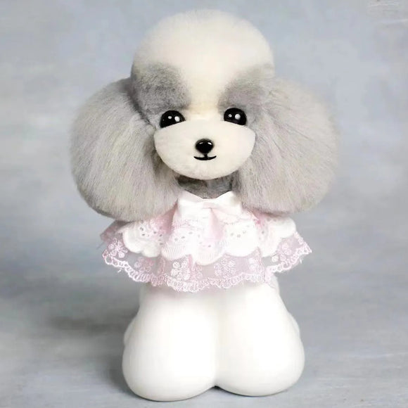 Mr. Jiang Teddy Head Replacement Hair – Gray and White Synthetic Fur, Realistic Texture