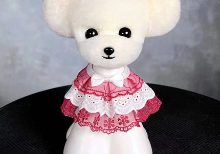 Mr. Jiang Teddy Grooming Head Replacement Hair – White with Standing Ears, Realistic Texture