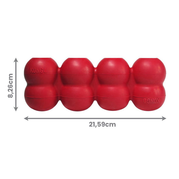 KONG Goodie Ribbon Dog Treat and Chew Toy – Durable Red Rubber, Small Size