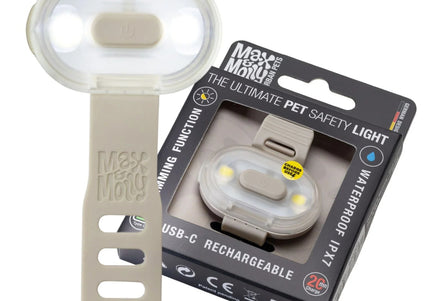 Max&Molly Matrix 2.0 Ultra LED Safety Dog Lamp – Pastel Beige, Lightweight Design