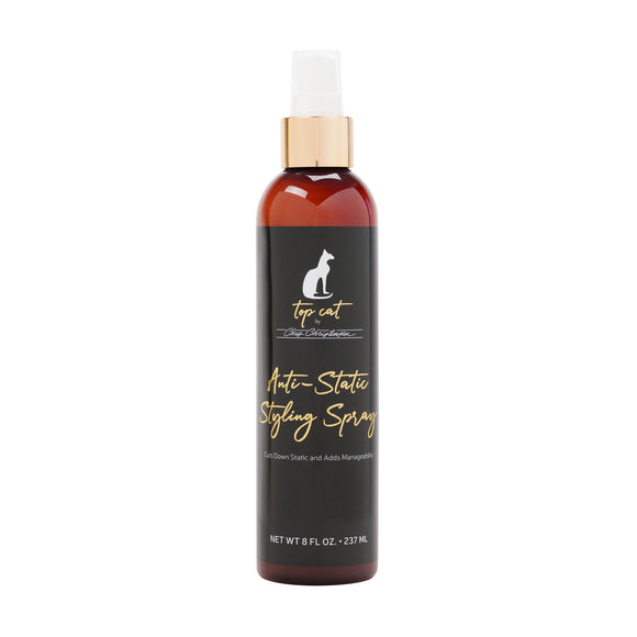 Chris Christensen Top Cat Anti-Static Styling Spray 236ml – Lightweight Conditioning Mist, Reduces Static and Eases Grooming