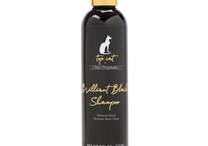 Chris Christensen Top Cat Brilliant Black Shampoo – Color-Enhancing Formula, Revives Dark Cat Fur, 236ml