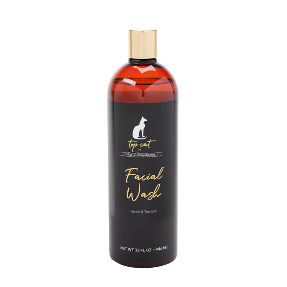 Chris Christensen Top Cat Facial Wash – Hypoallergenic Tearless Shampoo, Gentle Cleansing 946ml