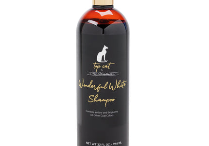 Chris Christensen Top Cat Wonderful White Shampoo – Brightening Formula for White and Light Cat Coats, 946ml