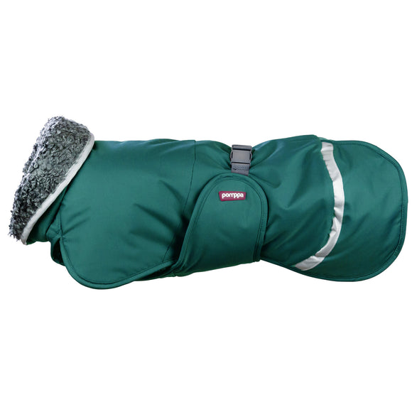 Toppa Pomppa Forest Harness Winter Jacket – Extra Warm, Green with Harness Opening, Size 70