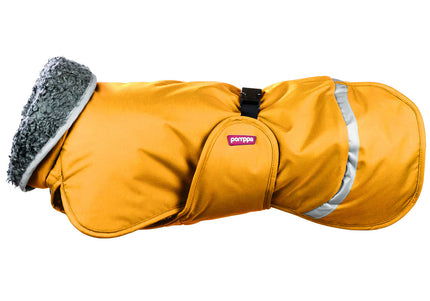 Toppa Pomppa Curry Winter Dog Jacket – Extra Insulated, Honey Yellow, Size 85