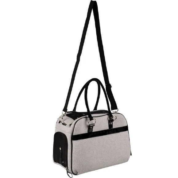 Flamingo Justine Carrying Bag – Stylish Dark Gray Pet Carrier, 44x23x32cm, Up to 5kg