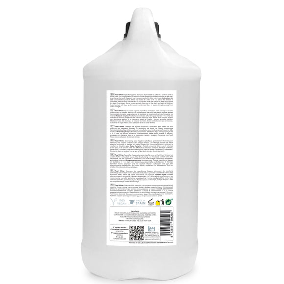 PSH Pro Total White Shampoo – Concentrated Whitening Formula, 5L, Enhances Coat Brightness