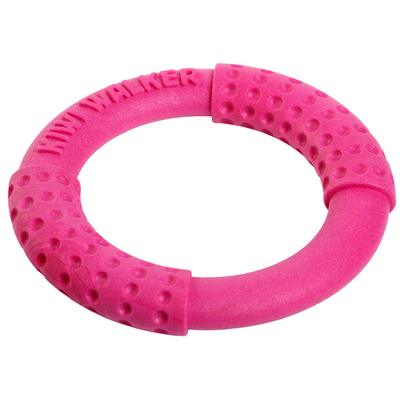 Kiwi Walker Let's Play Ring Pink – Mini Durable Chew and Fetch Toy, Vibrant Color