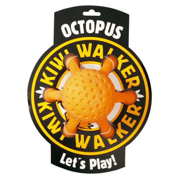 Kiwi Walker Let's Play Octopus Orange Maxi – Durable Plush Dog Toy, Vibrant and Entertaining Design