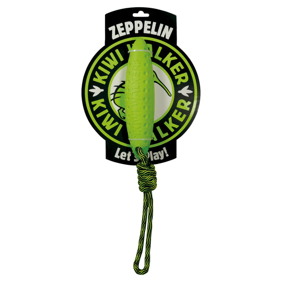 Kiwi Walker Let's Play Zeppelin Green – Mini Rope Fetch Toy, Durable and Lightweight Design